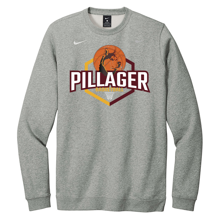 PILLAGER BASKETBALL - Nike Club Fleece Crew | JAK's Embroidery ...